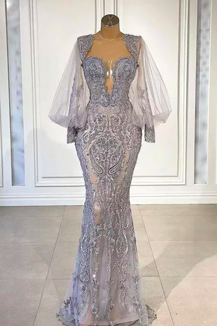 2024 Fashion Prom Dresses Lace Applique Elegant Modest Prom Gown Long Sleeve Mermaid Custom Make Gala Formal Dresses 2023 Vestidos De Fiesta