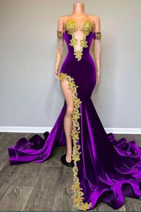 Fashion Vintage Prom Dresses 2024 Arabic Off The Shoulder Evening Dresses 2025 Lace Applique Beaded Vestidos De Gala Formal Occasion Dresses