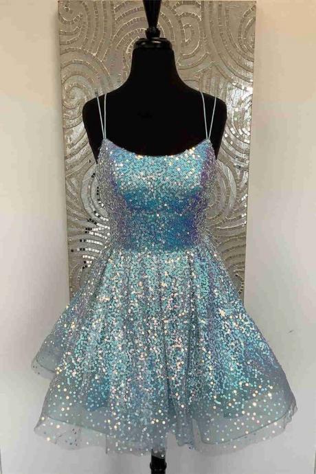 Glitter Shinny Prom Dresses 2024 Vestidos De Graduacion A Line Sequin Sparkly Prom Gown Fashion Birthday Party Dresses 2025 Homecoming Dresses