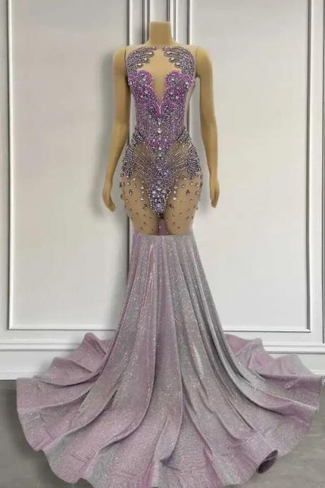 Rhinestones Prom Dresses 2024 Custom Elegant Formal Occasion Dresses Women Luxury Crystals Prom Gown 2025 Vestidos De Fiesta Abendkleider