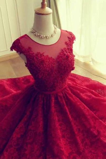 lace applique prom dress, robe longue, burgundy prom dress, cap sleeve prom dresses, elegant prom dresses, cheap prom gown, robe tulle, vestidos elegantes para mujer para una gala