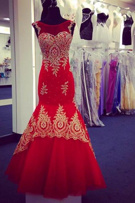 vestidos de fiesta de longo mermaid red evening dresses long elegant lace applique sleeveless modest cheap formal party dress abendkleider