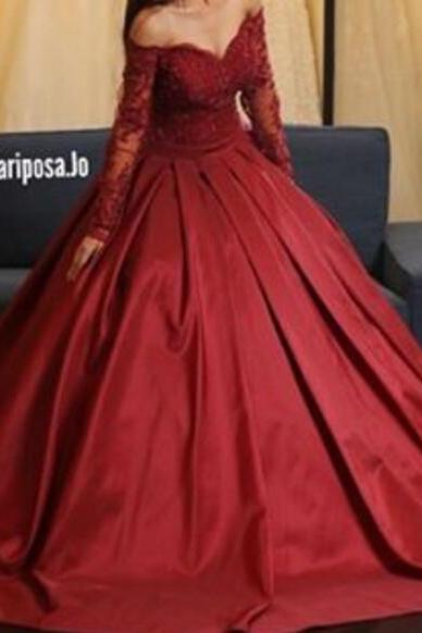 red poofy prom dress
