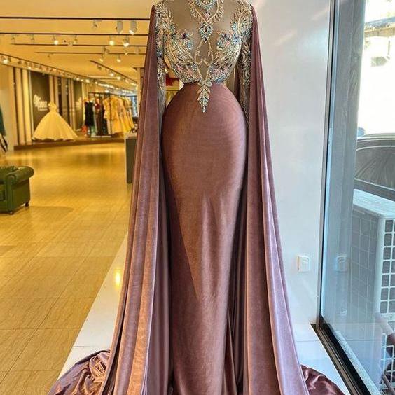 Pink Evening Dress Long One Shoulder Modest Beaded Elegant Luxury Formal Dress cc1170 main image 1