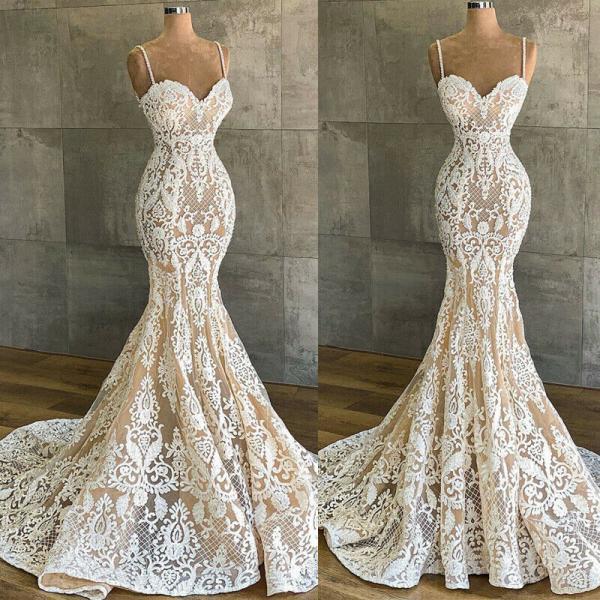 Vestidos De Novia De Seria Mermaid Lace Applique Wedding Dress 2024 ...