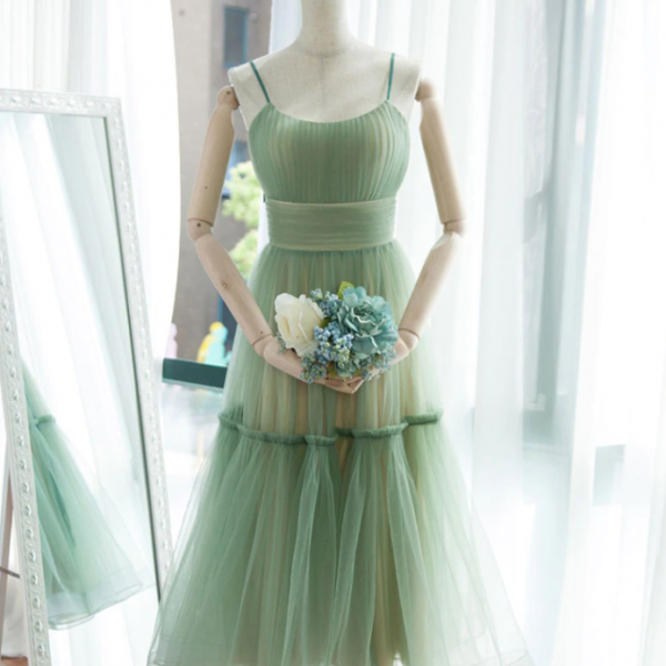 robes de cocktail green tulle prom dresses 2022 a line simple fashionable custom make prom gown 2023 vestidos de gala