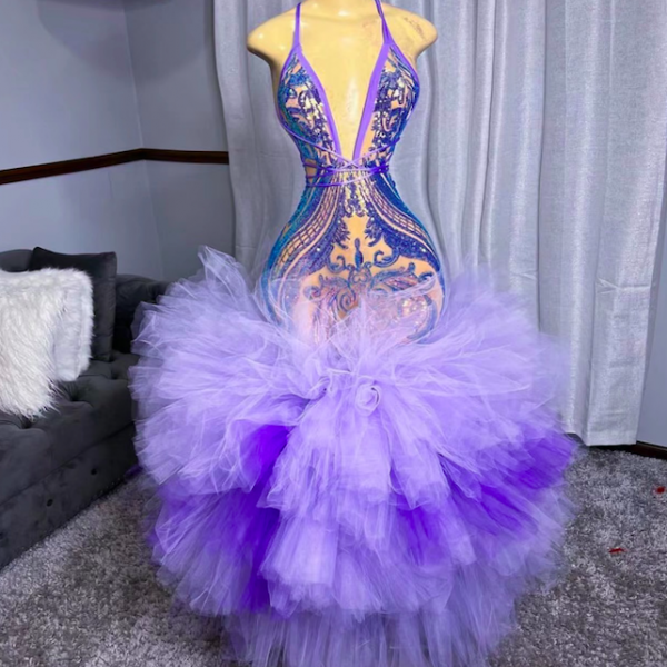 robes de bal purple halter prom dresses for black girl fashion sparkly tiered party dresses vestidos de graduacionladies dresses for special occasions sexy formal occasion dresses 