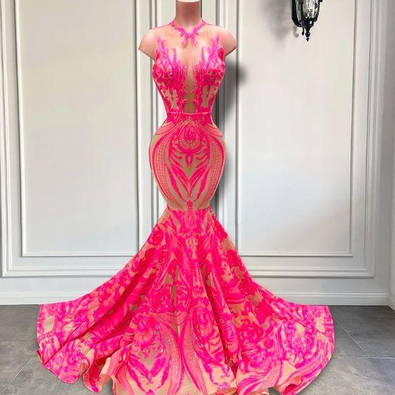 Hot Pink Prom Dresses for Women Sexy Fashion Women Party Dresses Vestidos De Fiesta De Longo Custom Make Evening Gown Robes De Soiree Femme