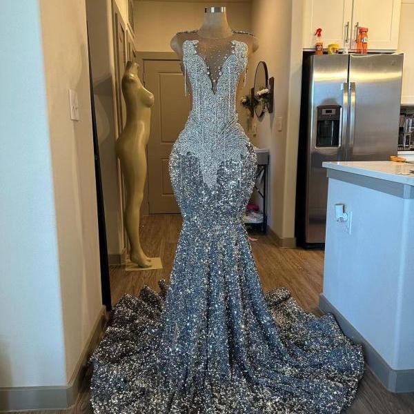 Rhinestones Prom Dresses, Luxury Birthday Party Dresses, Diamonds Women Fashion Party Dresses, Feather Prom Dresses       fg6456 main image 1
