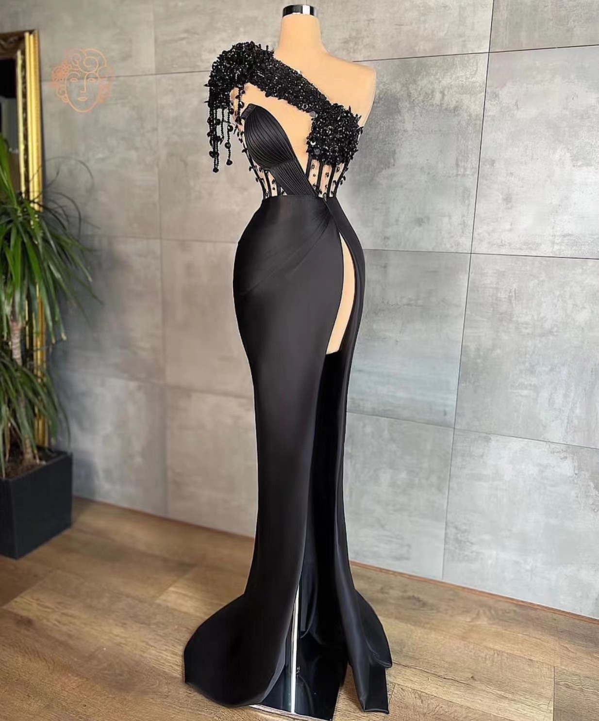 asymmetric pleated dress Asymmetrical Pleats – Femi9 EG Size:UNSTITCHED kleid The SceneStyled Bandage Dress