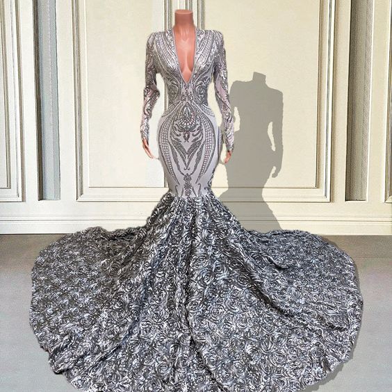 Black Girl African Girl Prom Gowns Evening Formal Dresses Shiny Evening Dress Y1381 main image 1