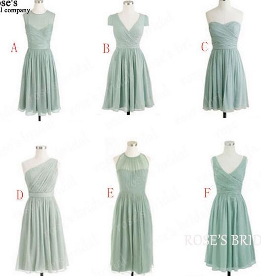 Chiffon Mismatched Cheap Bridesmaid Dresses Short Junior