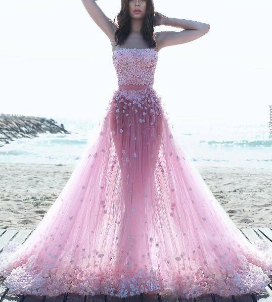 gown with 3d flowers
